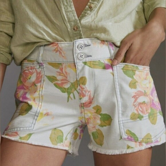 Pilcro and the Letterpress Wanderer Floral Shorts - Picture 1 of 6